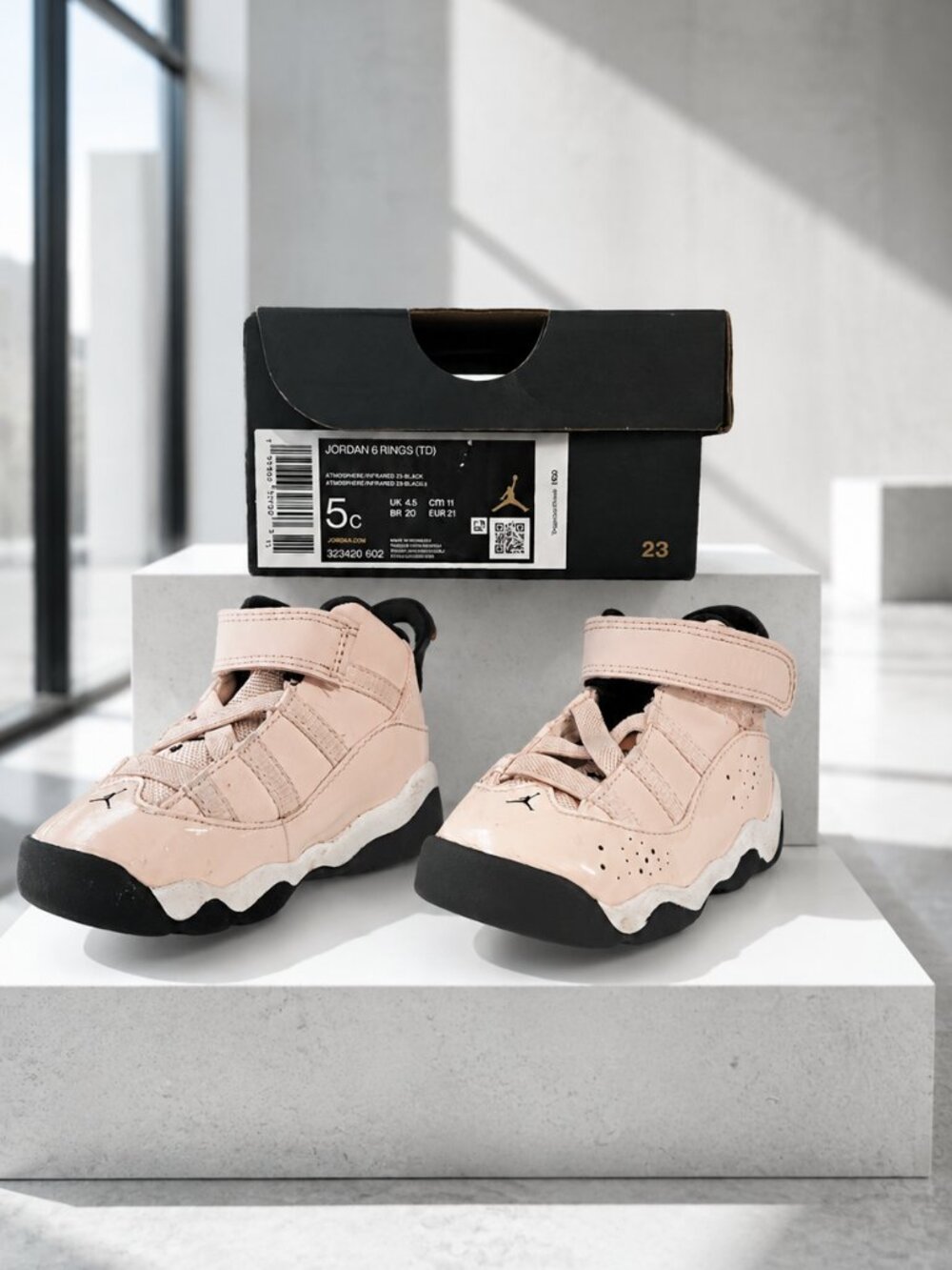 🌸 Jordan 6 Rings (TD) – Pink Toddler Sneakers | Size 5C 🌸